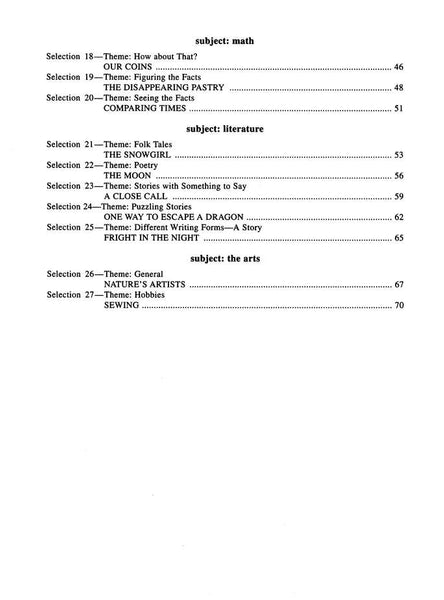 Early Reading Comprehension in Varied Subject Matter Book C