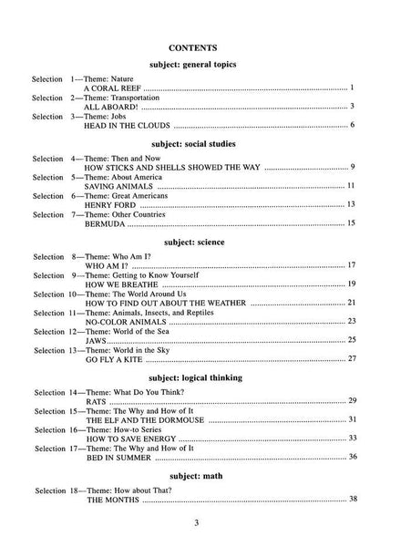 Early Reading Comprehension in Varied Subject Matter Book D