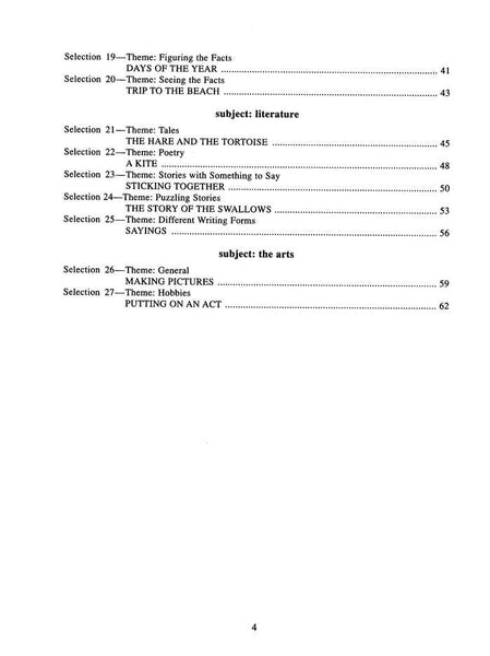 Early Reading Comprehension in Varied Subject Matter Book D and answer key set