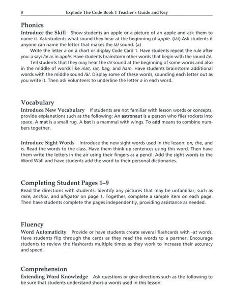 Explode the Code, Teacher's Guide for Books 1 and 2 (2nd Edition)