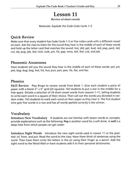 Explode the Code, Teacher's Guide for Books 1 and 2 (2nd Edition)