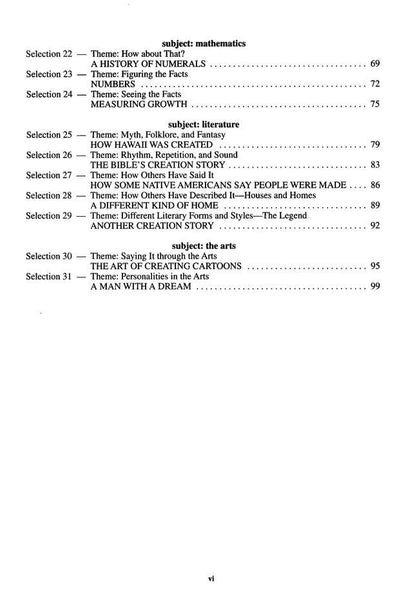 Reading Comprehension in Varied Subject Matter Book 1
