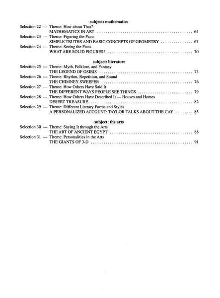 Reading Comprehension in Varied Subject Matter Book 6
