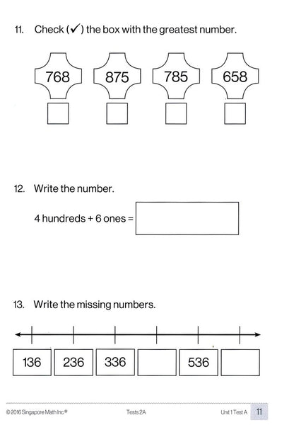 Singapore Math Tests 2A (Common Core Edition)