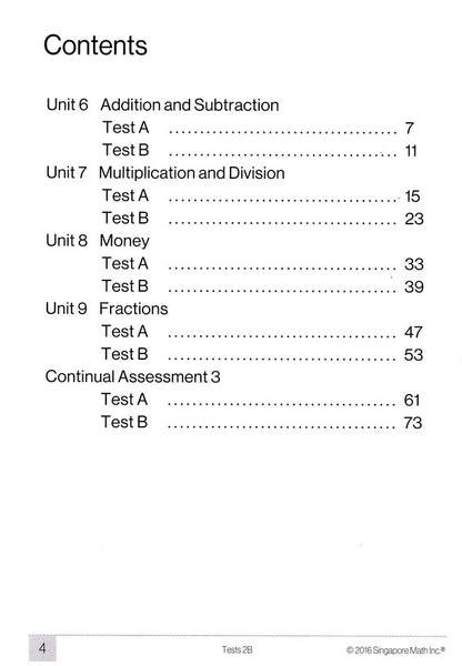Singapore Math Tests 2B (Common Core Edition)