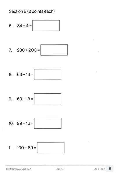 Singapore Math Tests 2B (Common Core Edition)