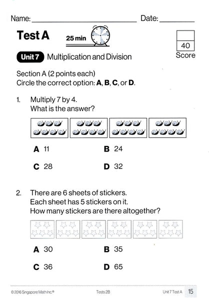 Singapore Math Tests 2B (Common Core Edition)