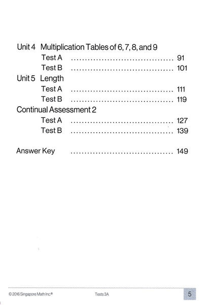 Singapore Math Tests 3A (Common Core Edition)