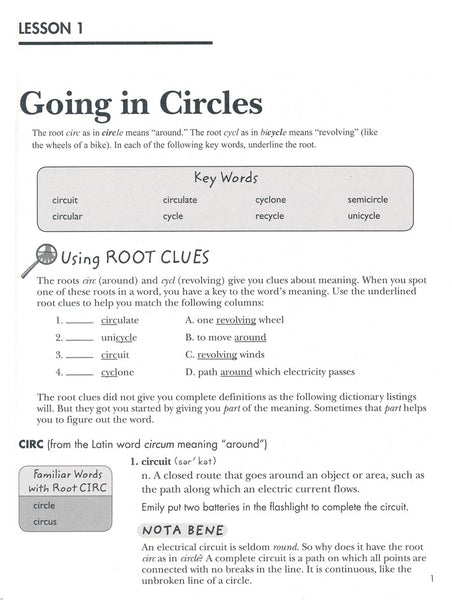 Vocabulary from Classical Roots Student Book 5 and Answer Key Set