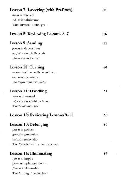 Vocabulary from Classical Roots Student Book 6 and Answer Key Set