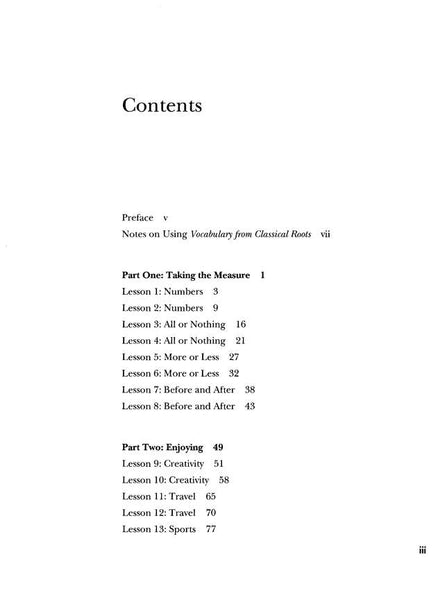 Vocabulary from Classical Roots Student Book A (Grade 7) and Answer Key Set