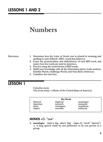 Vocabulary from Classical Roots Student Book A (Grade 7) and Answer Key Set
