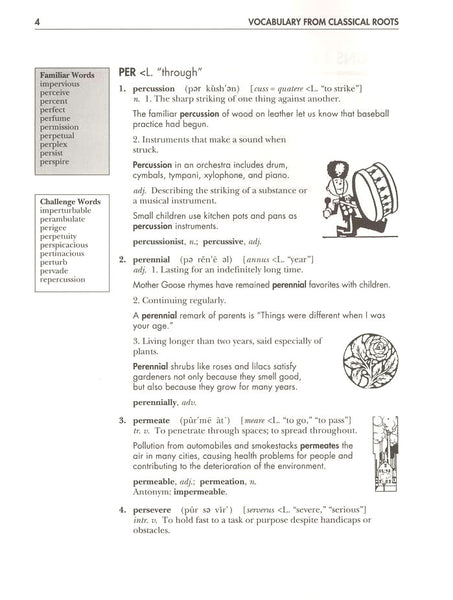 Vocabulary from Classical Roots Student Book B (Grade 8) and Answer Key Set