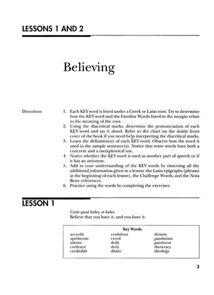 Vocabulary from Classical Roots Student Book D (Grade 10) and Answer Key Set