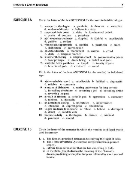 Vocabulary from Classical Roots Student Book D (Grade 10) and Answer Key Set