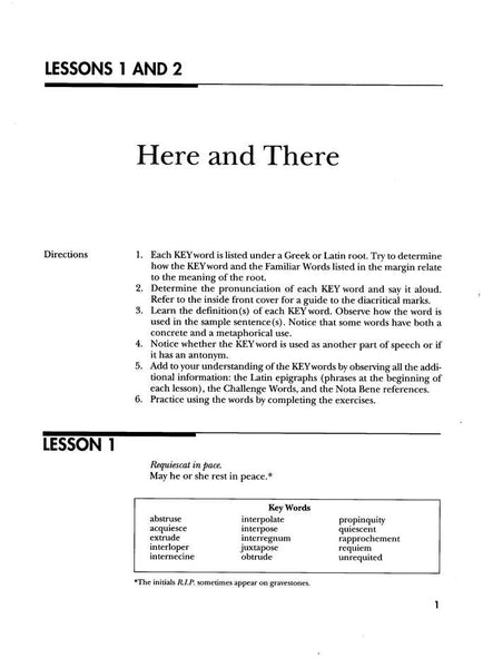 Vocabulary from Classical Roots Student Book E (Grade 11) and Answer Key Set