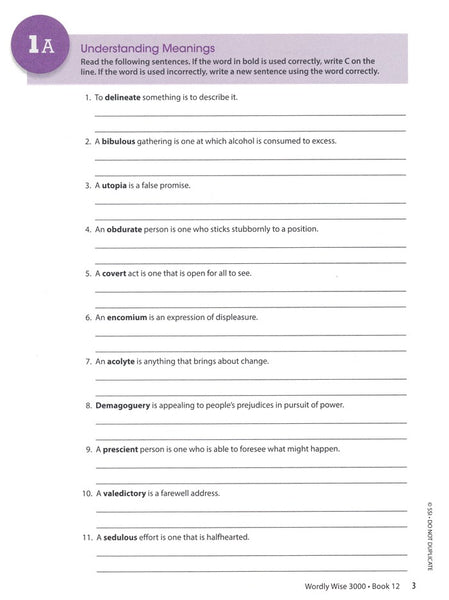 Wordly Wise 3000 Book 12 Student Edition (4th Edition)