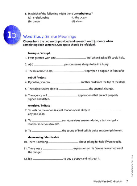 Wordly Wise 3000 Book 8 Student Book and Answer Key Set (4th Edition)