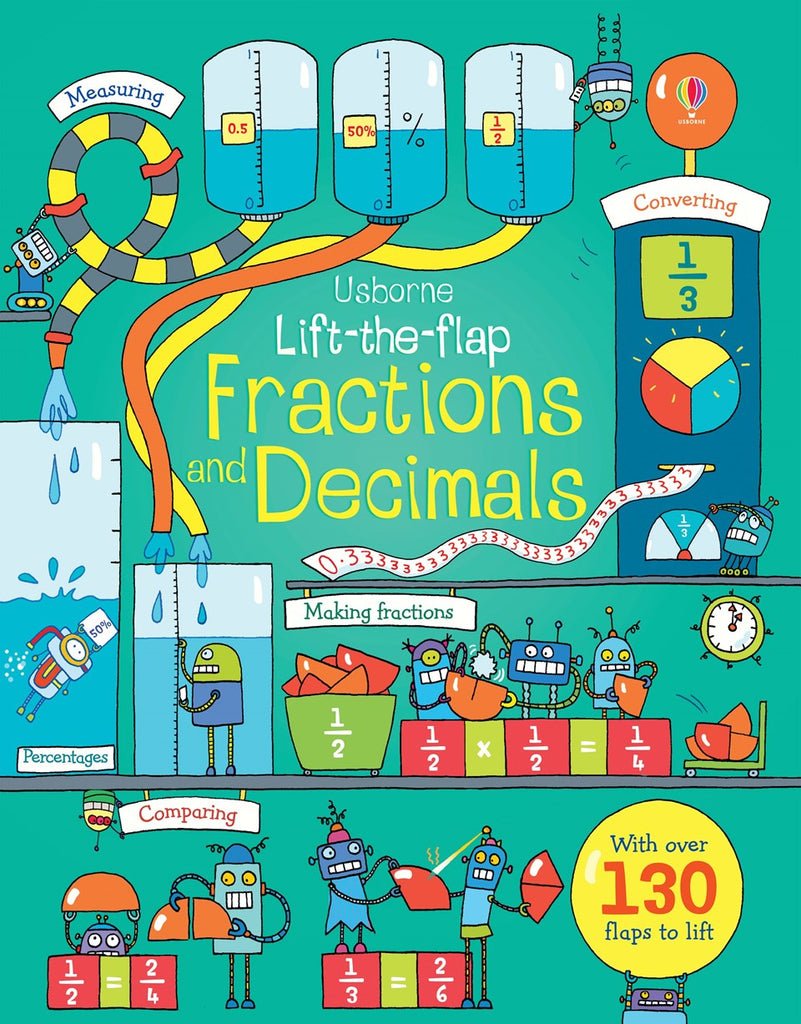 Usborne Lift-the-flap Fractions and Decimals Board Book IR