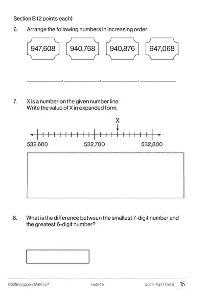 Singapore Math Tests 4A (Common Core Edition)