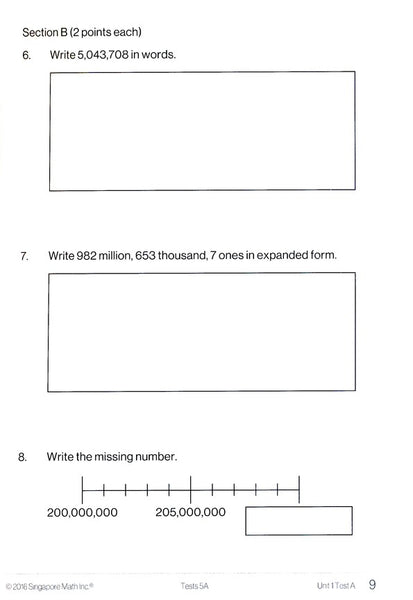Singapore Math Tests 5A (Common Core Edition)