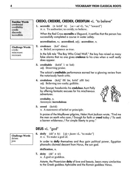 Vocabulary from Classical Roots Student Book D (Grade 10) and Answer Key Set