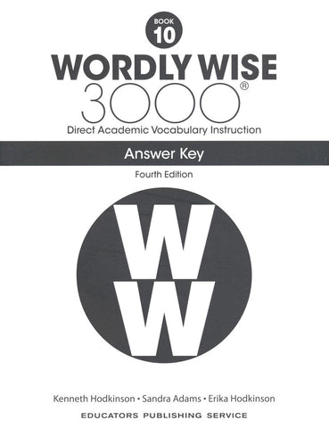 Wordly Wise 3000 Book 10 Answer Key (4th Edition)