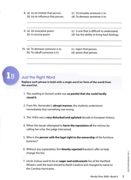 Wordly Wise 3000 Book 8 Student Book and Answer Key Set (4th Edition)